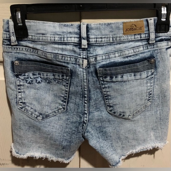 Jordache acid wash shorts with star design on thighs girls side 12 - Picture 2 of 11